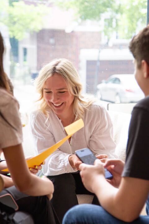 MyBest Health team members laughing over a planning session