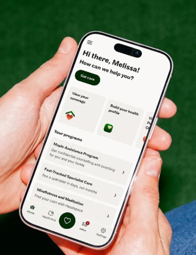 Maple telehealth app on a patient’s phone