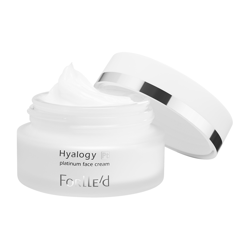 Sq Hyalogy Platinum Face Cream Jar Open | SkinHealth Canada