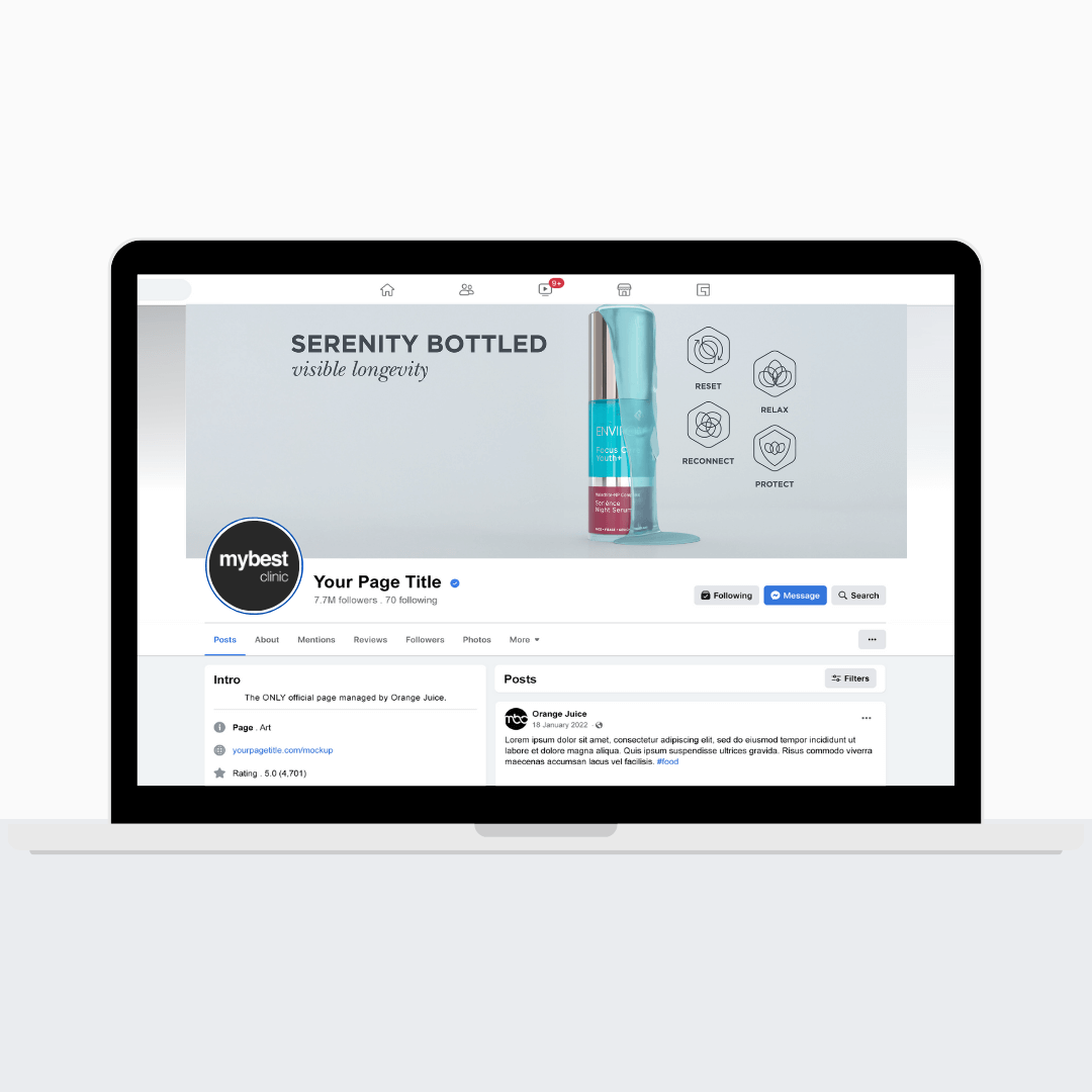SERIENCE Facebook Banner mockup
